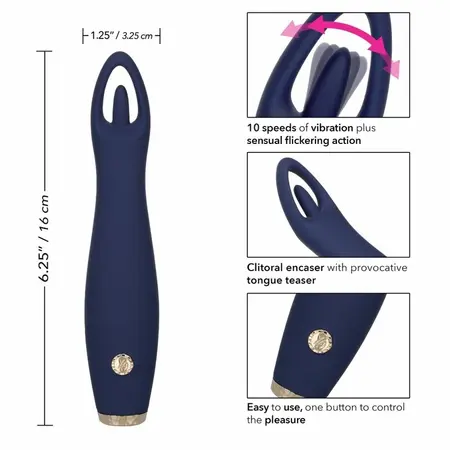 CalExotics Chic Jasmine 10-Speed Flickering Silicone Teaser, Waterproof