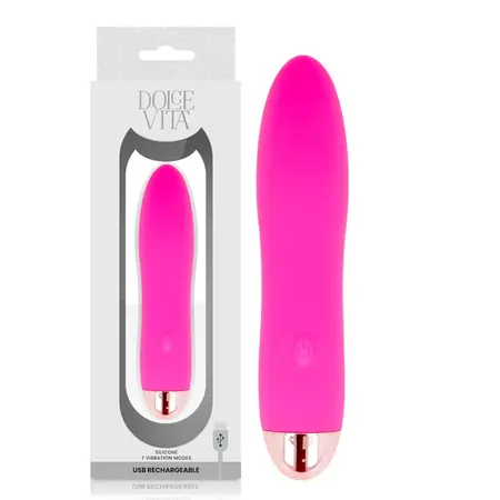Dolce Vita Four Pink Rechargeable Device 7 Modes Medical Silicone 13cm