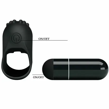 Pretty Love Flirtation Steward Black - Vibrating Silicone Finger Device