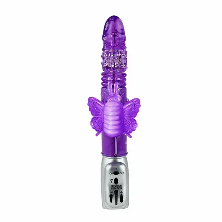 Butterfly Tulip въртящ се вибратор с движение нагоре-надолу, розов, 29,5 см