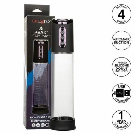 CalExotics Peak 4-Speed Rechargeable Intimate Enhancement Pump Black