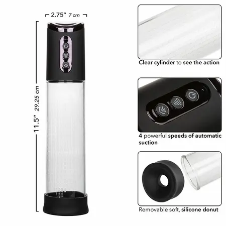 CalExotics Peak 4-Speed Rechargeable Intimate Enhancement Pump Black