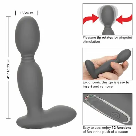CalExotics Eclipse Rotator Probe Silicone Intimate Massager USB Rechargeable