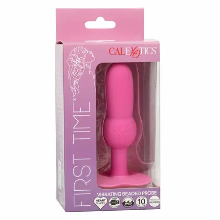 CalExotics First Time Beaded Probe Vibrating System Pink USB 10 Modes
