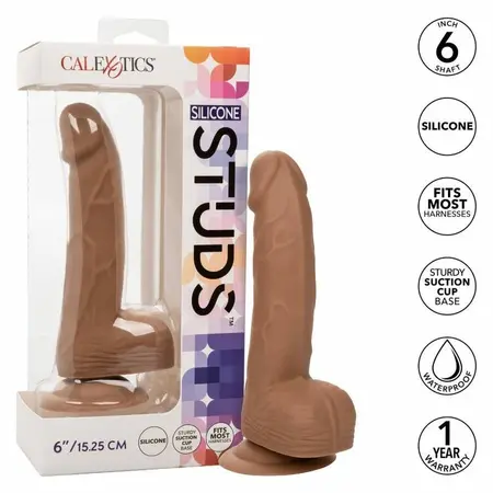 CalExotics Silicone Studs 15.24 cm Brown Intimate Device with Suction Cup