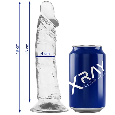 XRAY Clear Model 19 cm Transparent Intimate System with Suction Base