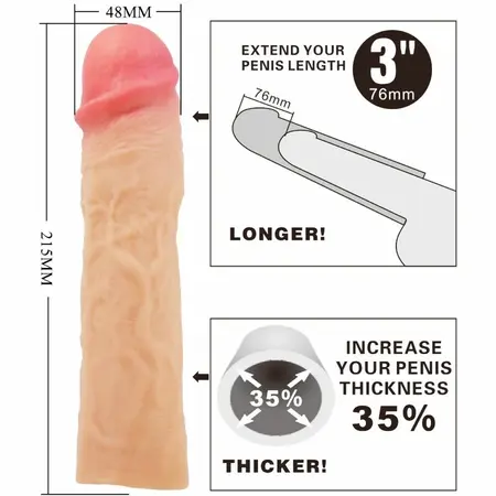 PRETTY LOVE Derek Extension Sleeve 7.6 cm, Anatomical Flesh TPR