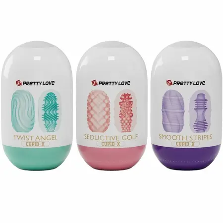 Pretty Love Cupid X 18 Intimate Sleeve Set - 3 Textures, 3 Colors, TPR