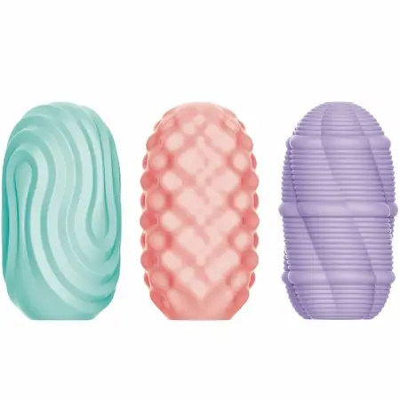 Pretty Love Cupid X 18 Intimate Sleeve Set - 3 Textures, 3 Colors, TPR