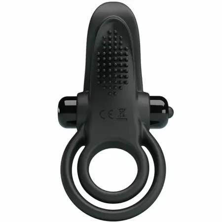 Pretty Love BI-210203 Dual Motor Silicone Intimate Ring Black 10 Modes