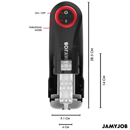 Jamyjob Gravity Automatic Intimate Machine 5 Modes USB Black-Red