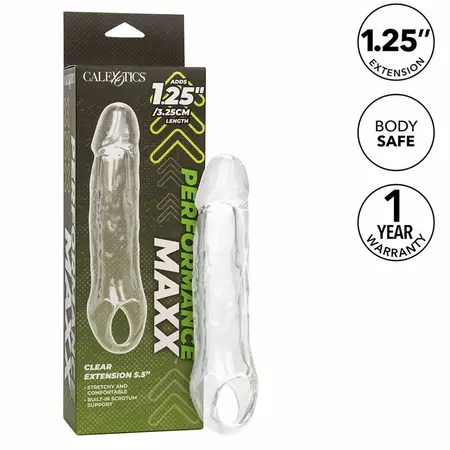 Performance Maxx прозрачен анатомичен удължител за пенис, 14 см