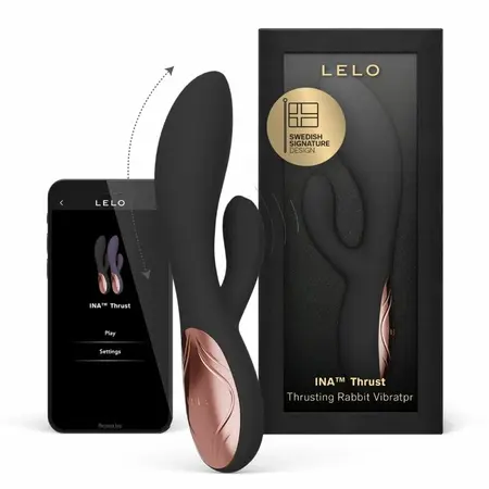 LELO INA Thrust Rabbit Black - Dual-Action Thrusting Intimate Machine