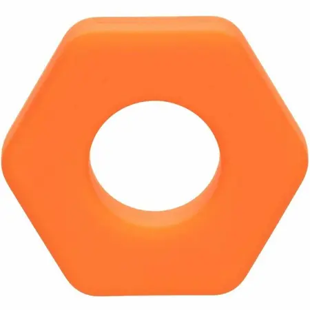 CalExotics Alpha Prolong Liquid Silicone Hexagonal Ring Orange 2 cm