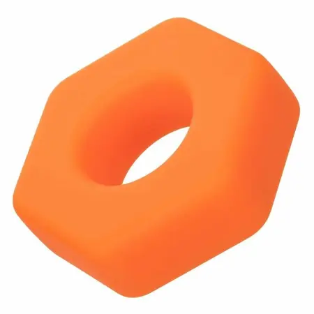 CalExotics Alpha Prolong Liquid Silicone Hexagonal Ring Orange 2 cm
