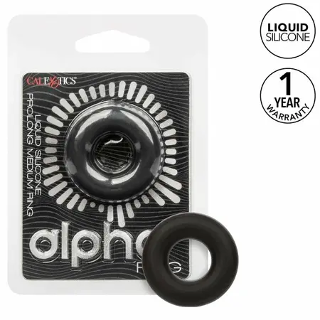 CalExotics Alpha Liquid Silicone Medium Support Ring Black 2cm