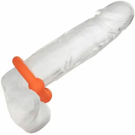 CalExotics Alpha Dual Support Ring Orange - Flexible Liquid Silicone, 3.75 cm