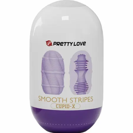 Pretty Love Smooth Stripes Intimate Egg Cup - Compact TPR Flexible Sleeve