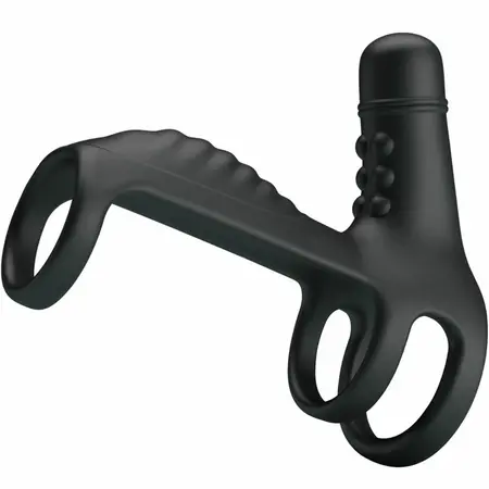 Pretty Love Elastic Silicone Vibration Extension Sleeve Black 10 Modes
