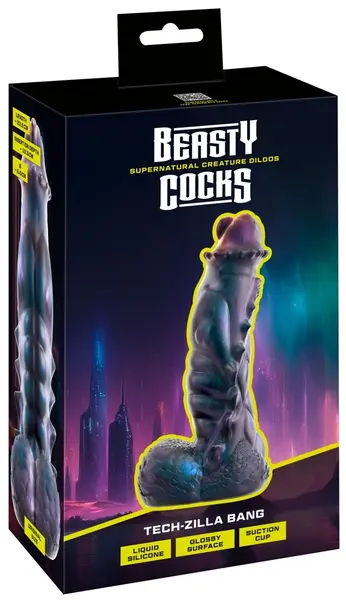 Beasty Cocks Tech-Zilla Bang Metallic Reptile Model 23.5cm Liquid Silicone