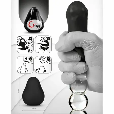 Gvibe G-Egg Black Textured Silicone Compact Intimate Sleeve 6.5cm