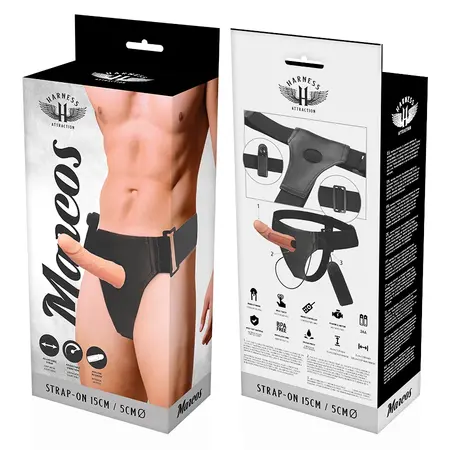 Attraction Harness RNES Hollow Frame with Vibrating System 15 cm Beige
