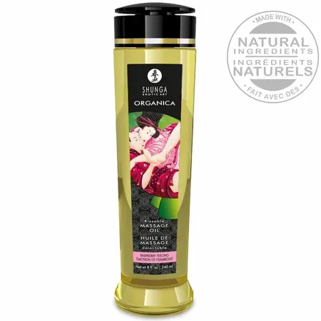 SHUNGA Organic Massage Oil Raspberry Feeling 240ml - Natural Formula
