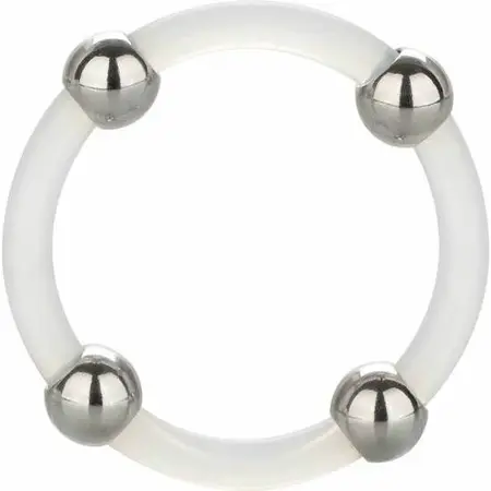 CalExotics Steel Beaded Silicone System Ring L 3.75cm Black