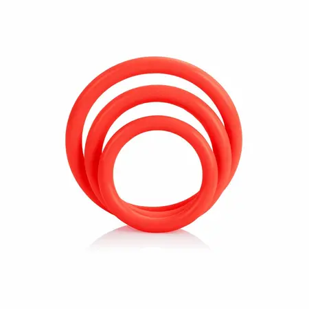 CalExotics Tri-Rings Set Red - Silicone Anatomical Rings, 3 Sizes