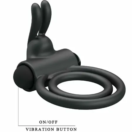 Pretty Love Osmond Silicone Vibrating Support Ring, Waterproof, Black