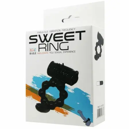 Baile Sweet Ring Dual-Stimulation Silicone Intimate Ring Black