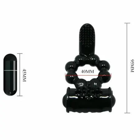 Baile Sweet Ring Dual-Stimulation Silicone Intimate Ring Black