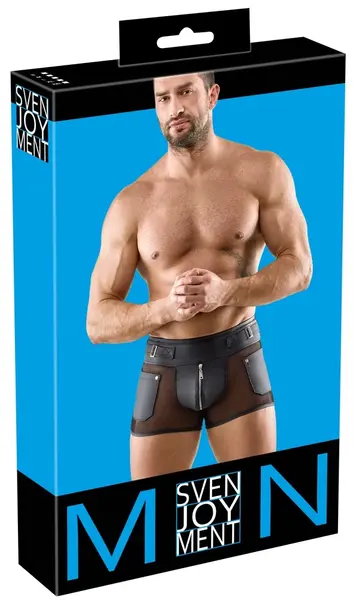 Svenjoyment Men's Pants L Matte Look with Net Inserts & Metal Details