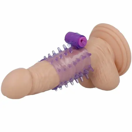 CASUAL LOVE Vibrating Ring Sleeve Purple - Flexible TPR, Adjustable Size