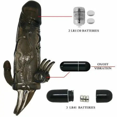 Baile Brave Man Extension Black 16.5 cm with Dual Vibration System