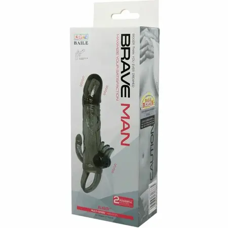 Baile Brave Man Extension Black 16.5 cm with Dual Vibration System