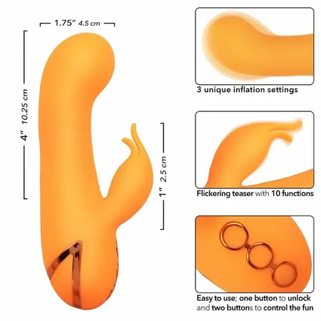 CalExotics Montecito Muse Dual Action Vibrator Orange USB Rechargeable