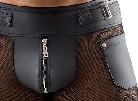 Svenjoyment Men's Pants M Matte Look with Net Inserts & Metal Details
