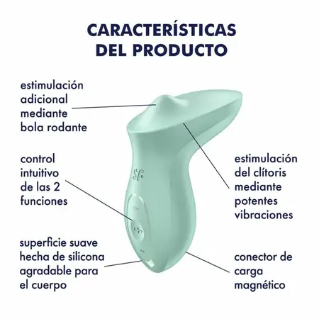 Satisfyer Exciterrr Mint Lay-On Intimate Device, 10 Vibrations, Waterproof