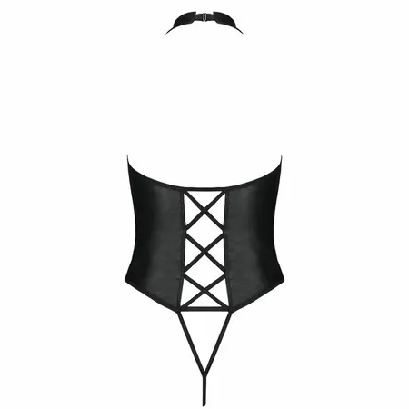PASSION Nancy Eco Leather Black Body L/XL - Modern Strappy Design