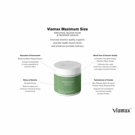 Viamax Maximizers Maximum Size 60 Capsules - Daily Vitality Support
