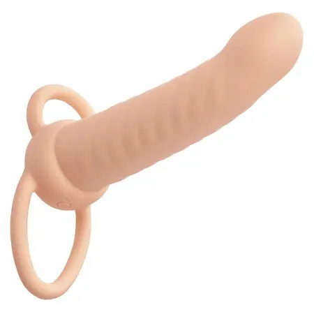 CalExotics Maxx Ribbed Dual Stimulation Device 10 Modes Flesh Silicone