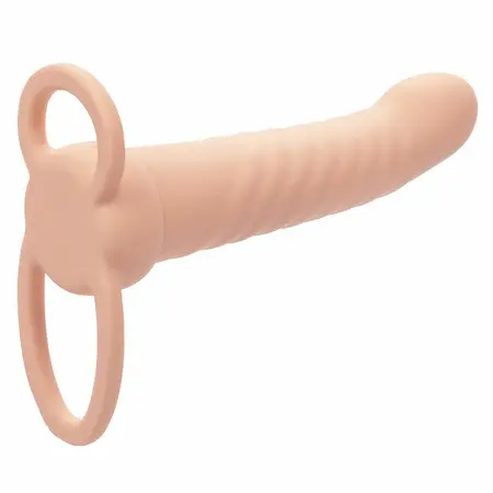 CalExotics Maxx Ribbed Dual Stimulation Device 10 Modes Flesh Silicone