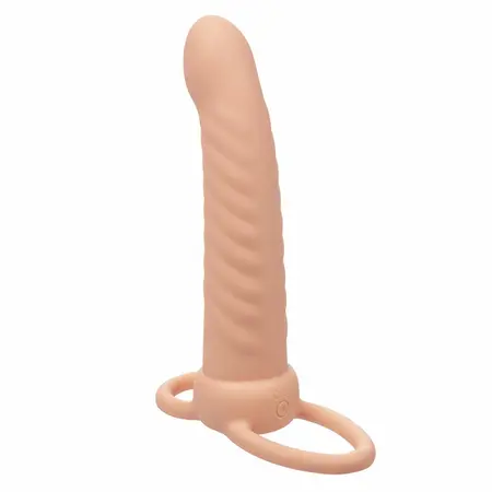 CalExotics Maxx Ribbed Dual Stimulation Device 10 Modes Flesh Silicone