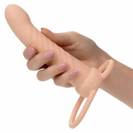 CalExotics Maxx Ribbed Dual Stimulation Device 10 Modes Flesh Silicone