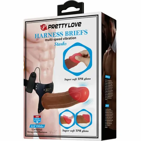 Pretty Love Starks Harness Briefs Multi-Speed System 17.5cm Light Brown