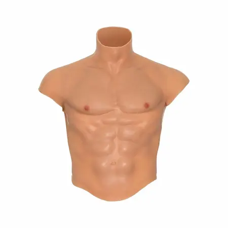HIDDEN DESIRE ALTER EGO Silicone Male Torso Shirt with Abs, Flesh, S-L