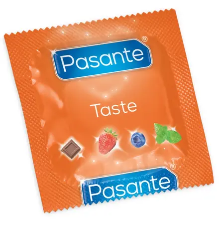 Pasante Flavors 12-Pack Colored Flavored Condoms Assorted 53mm CE