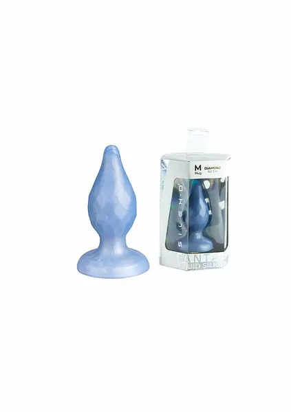 Fantasy Plug Diamond Silexd Pearl Blue - Adjustable Firmness, Compact Size