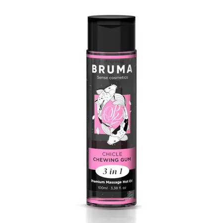 BRUMA Premium 3-in-1 Massage Oil Chewing Gum Scent 100 ml Vegan Formula